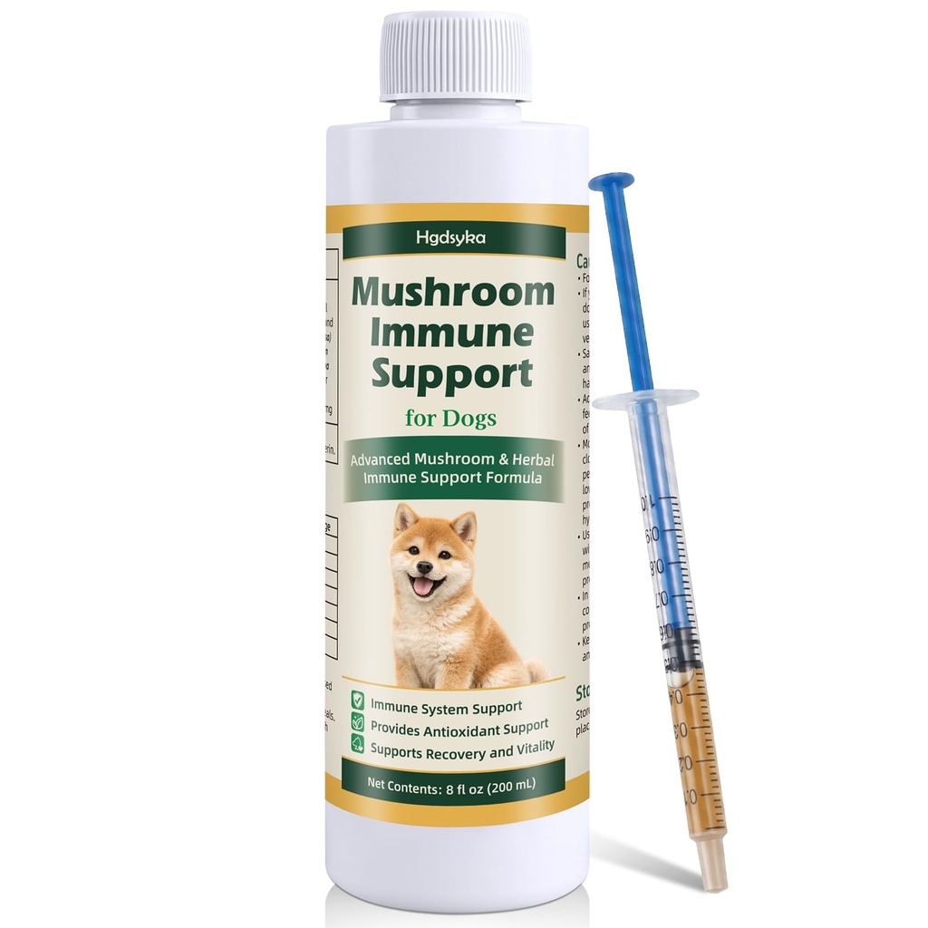 Mushroom Immune Gold for Dogs, Complementary Immune Support with Functional Mushrooms Reishi, Maitake & Turkey Tail, Supports Immune Health, Antioxidant Wellness, Gut Balance & Daily Vitality, 8oz