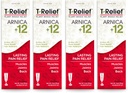 T-Relief Arnica +12 Κρέμα Φυσικό Ανακουφίζει Ενεργό για τον πόνο της πλάτης Κοκκίτιδα Μυϊκοί πόνοι & ακαμψία, Όλο το σώμα γρήγορη δράση ανακούφιση για γυναίκες & άνδρες - 4 oz (4 Pack)