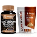 WELLNESS LABSRX Mushroom Supplement Capsules 1,000mg - Lions Mane Powder 2000mg | Bundle