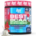 BPI Sports Best BCAA Shredded - Caffeine Δωρεάν Θερμογόνο Ποτό Ανάκτησης, Lean Μυϊκό Κτίριο BCAA Σκόνη για γυναίκες και άνδρες, Preworkout BCAAs Amino Acids Ποτό- Watermelon ICE - 25 Υπηρεσίες