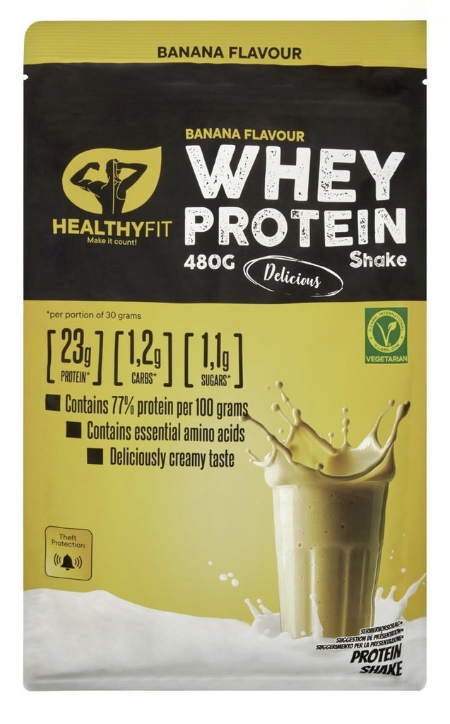 Whey Protain Shake Powder,Choice of Strawberry,Vanilla,Banana, 16.9 oz (Banana)