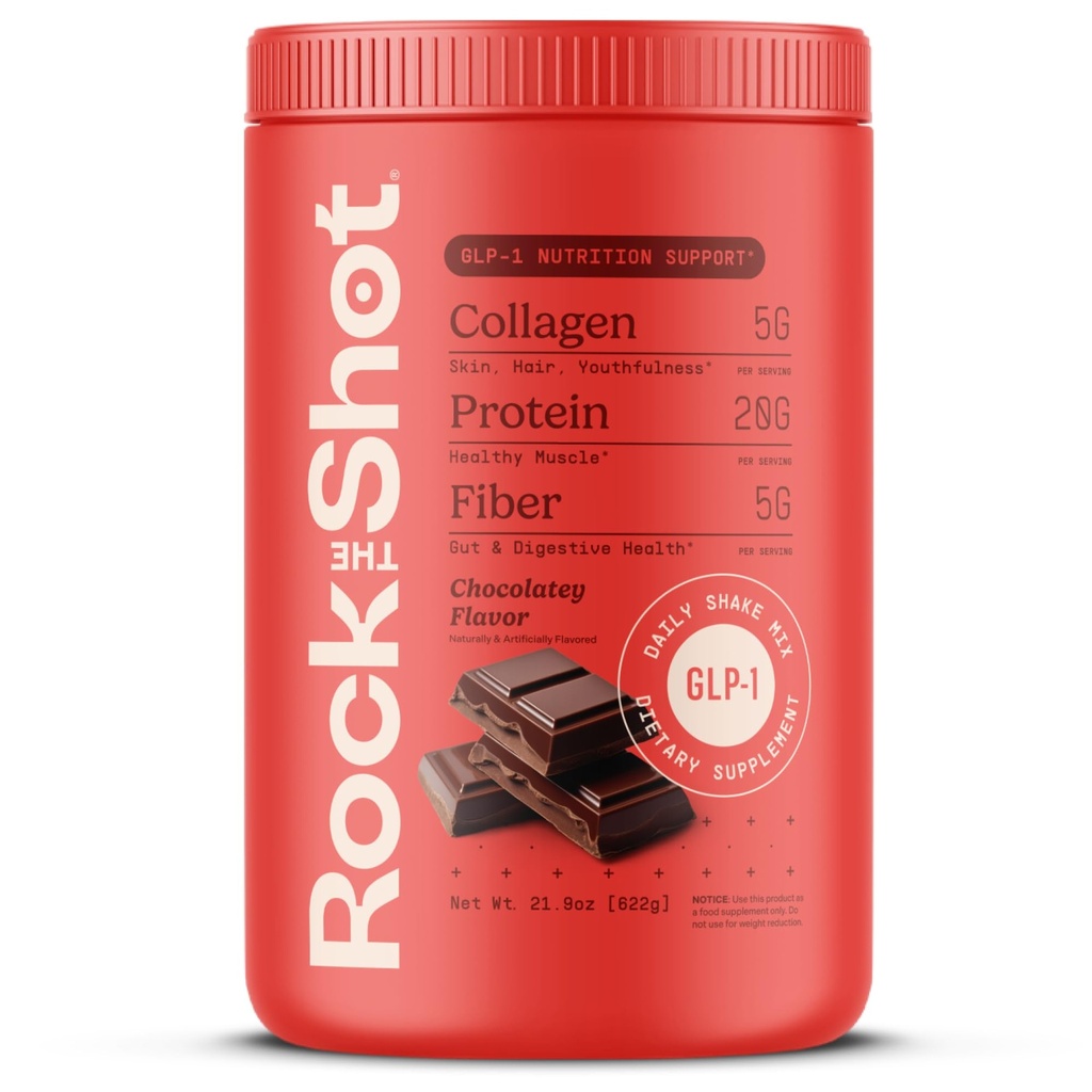 GLP-1 Nutritional Support Daily Protein Shake, Chocolate – Doctor-Designed with Fiber, Collagen, Vitamins, Minerals & BCAAs for GLP-1 Users