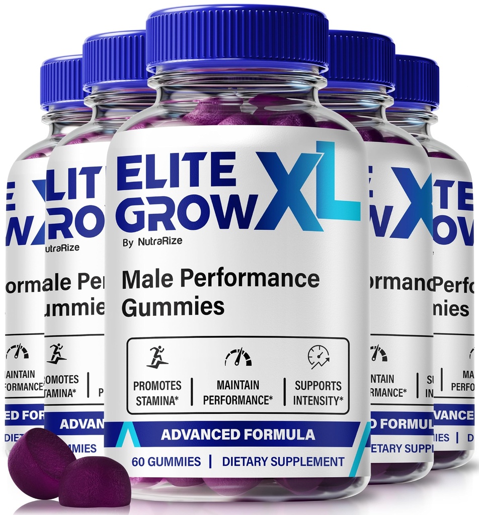 (5 Pack) Elite Grow XL Gummies, Official EliteGrow XL For Men, Premium Formula For Male Performance, Energy & Stamina, All-Natural Elite GrowXL Support, Elite Grow XL ME Gomitas Review (300 Gummies)