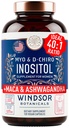 Συμπλήρωμα Myo και D-Chiro Ινοσιτόλη 40:1 Ratio - 2.000 mg Myo-Ινοσιτόλη συν Maca Root & Calming Ashwagandha - Υγιής υποστήριξη των ωοθηκών Βιταμίνες και συμπληρώματα γονιμότητας για τις γυναίκες - 120 κάψουλες Vegan
