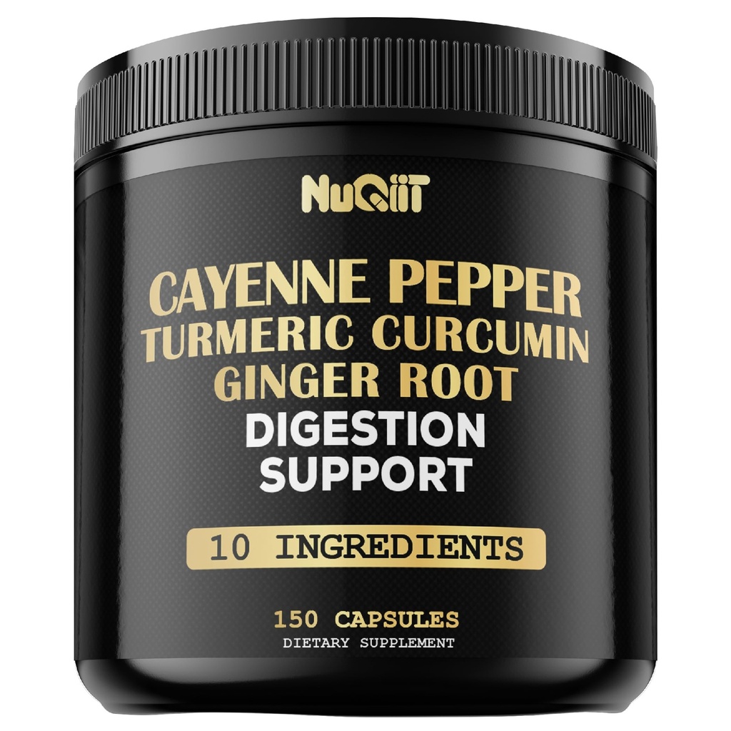 Κάψουλες πιπεριού Cayenne με κουρκουμίνη Root, Ginger Root, Berberine HCl & More - Υποστήριξη ανοσοποιητικού συστήματος, πέψη, κοινή υγεία & καρδιά Υγεία - 150 κάψουλες