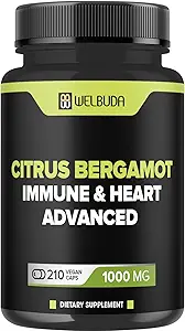 Citrus Bergamot with Olive Leaf, Hawthorn Berry & More - Combined Formula for Circulatory Health, Protective Function, Skin Health - 210 Capsules - 105 Day