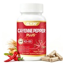 Cayenne Pepper Capsules,with Vitamin D3 & K2,All-Natural Herbal Supplements,Non-GMO,Gluten-Free,Supports Cardiovascular and Digestive Health,90 Capsules