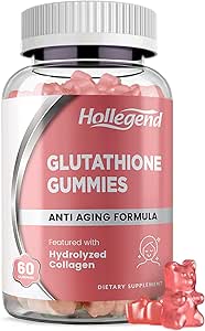 Reduced Glutathione 500mg Gummies, L-Glutathione with Collagen Chewable Supplements for Skin Care, Liver Support, Antioxidant, Immune System, 60 Count