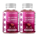 Vitamatic Glucose chewable Gummies - 60 Count - Natural Raspberry Flavor - 4G of Carbohydrate per Serving (2 Bottles)