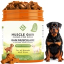 ZENO 11-in-1 Muscle Gain Chews - Weight Gain Supplements for Dogs with High Protein & Amino Acids - Premium Muscle Builder for Bully & All Breeds - Healthy for Puppies - 150 Chews - Duck