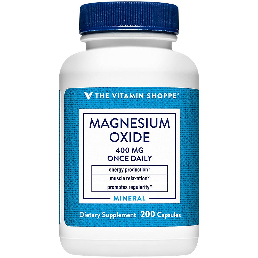 Η βιταμίνη Shoppe οξείδιο του μαγνησίου 400mg – Essential Daily Mineral Formula to Support Energy Production, Muscle Relaxation, Bone Health, and Promotion Digestive Regularity (200 Κάψουλες)