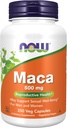 NOW Συμπληρώματα διατροφής, Maca (Lepidium meyenii) 500 mg, για άνδρες και γυναίκες, Αναπαραγωγική Υγεία *, 250 κάψουλες Veg