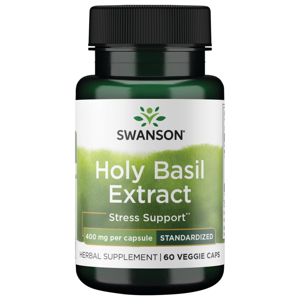 Swanson Holy Basil (Tulsi) Extract 400 Milligrams 60 Veg Capsules