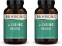 Dr. Mercola L-Lysine, 90 Capsules 1500 mg L-Lysine, Non-GMO, Gluten Free, Soy Free (Pack of 2)
