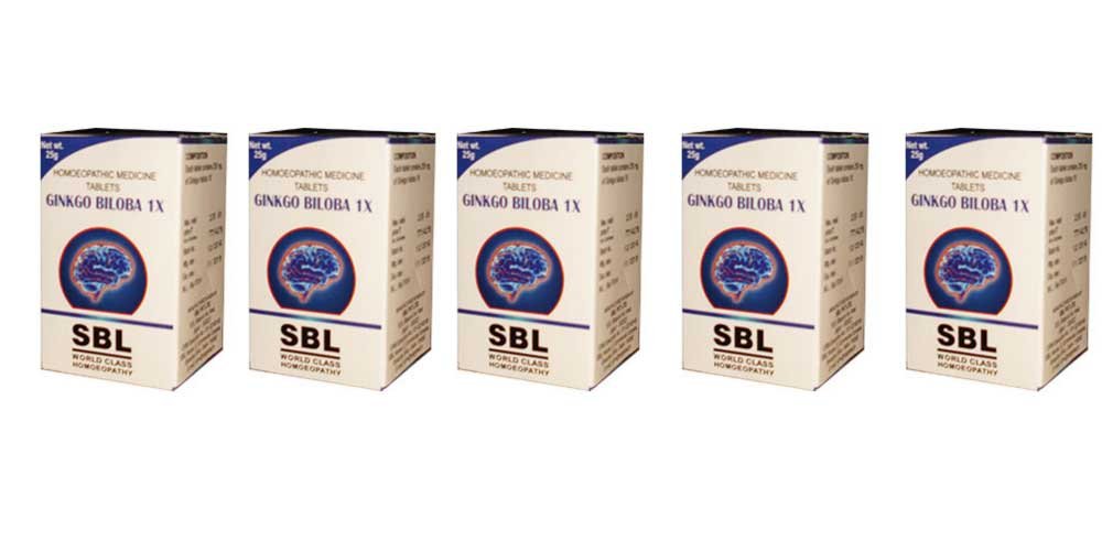 Ginkgo Biloba 1x Δισκία SBL Ομοιοπαθητική - 25g (πακέτο των 5)