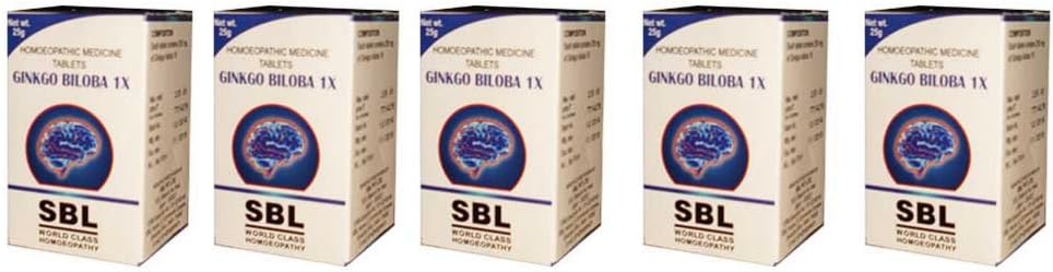 Ginkgo Biloba 1x Δισκία SBL Ομοιοπαθητική - 25g (πακέτο των 5)