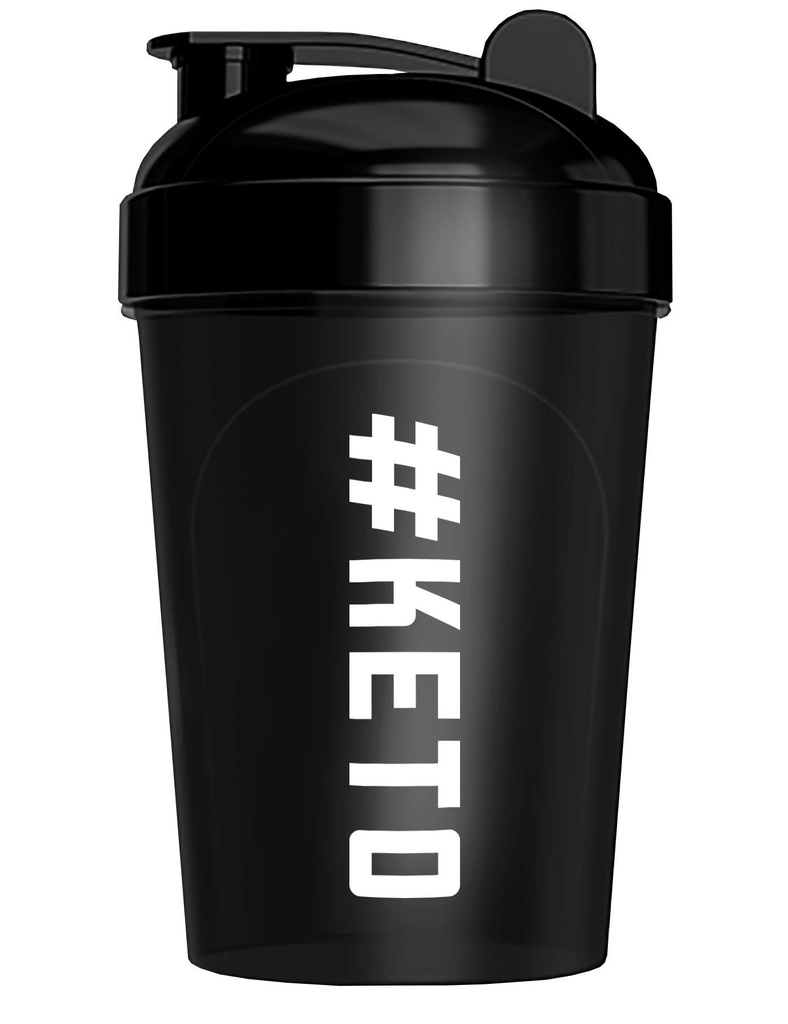 MIXT Energy Keto Shaker Bottle, BPA Free, Tight Lid, and Mixing Technology, 16 oz, Black (#Keto Design)