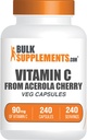 BulkSupplements.com Βιταμίνη C από τις κάψουλες Acerola Cherry - Συμπλήρωμα Acerola Cherry Vitamin C - Χωρίς γλουτένη, 1 Κάψουλα ανά Σερβίρισμα, 240 κάψουλες Veg (πακέτο του 1)