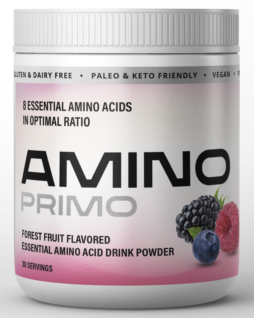 Flavorful Essential Amino Acids Powder – 30 Servings, BCAA and EAA Instant Mix for Muscle Recovery, Energy & Hydration, Quick Absorption, Vegan, Keto & Paleo Friendly, Forest Fruit Flavor, 360g