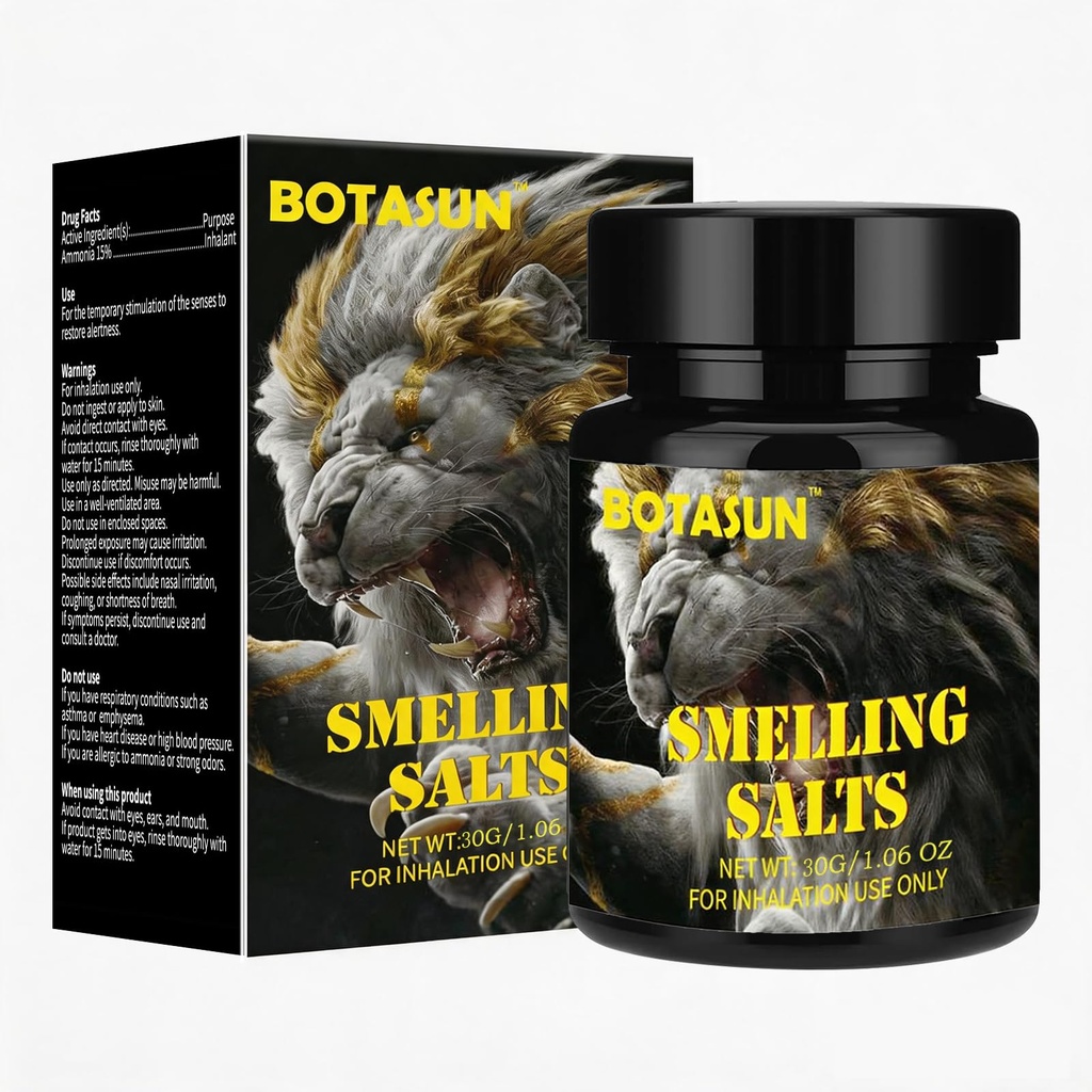 BOTASUN Smelling Salts - Powerful Salts for Athletes in Hockey, Weightlifting & Powerlifting | Instant Energy Boost, Enhanced Focus & Mental Motivation | 30 g in 1 Bottle |-T04