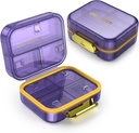 7 Διαμέρισμα Travel Pill Box, Hill Organizer Moisture Proof Mini Pill Case, Μικρό κουτί Χάπια για Pocket Purse, Καθημερινή Φορητή Ιατρική Βιταμίνη Box, Fish Oil Box, κουτί συμπλήρωμα (Purple)