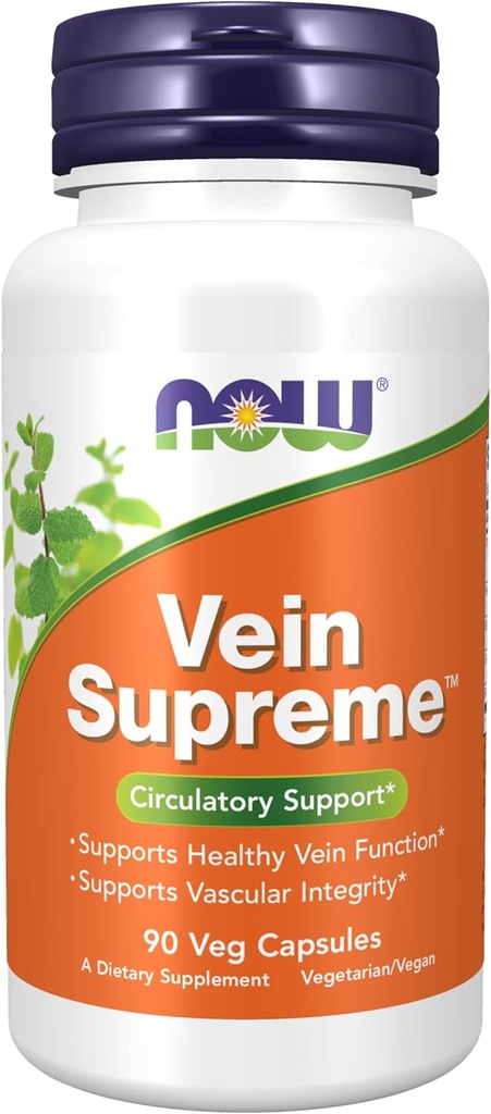 NOW Foods Supplements, Vein Supreme™, Healthy Vein Function*, Circulatory Support*, 90 Veg Capsules