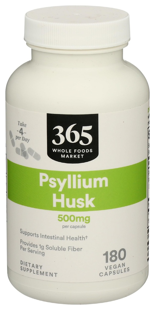 365 By Whole Foods Market, Psyllium Husk, 500 Mg, California Only, 180 Count