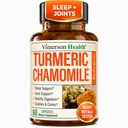 Turmeric Supplement & Chamomile Capses for Sleep - Βιολογικό Turmeric Sleep Supplement with Chamomile Flowers Extract (Manzanilla) - Relaxation & Stress Support - Joint & Digestive Health. 60 Κάψουλες