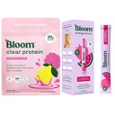 Bloom Raspberry Lemonade Clear Protein and Strawberry Watermelon Energy Packets Bundle