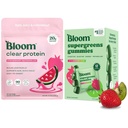 Bloom Strawberry Watermelon Clear Protein and Greens Gummies Bundle