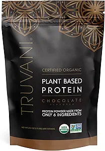 Truvani Vegan Pea Protein Powder | Chocolate | 20g Organic Plant Based Protein | 18 Servings | Keto | Gluten & Dairy Free | Low Carb | No Added Sugar