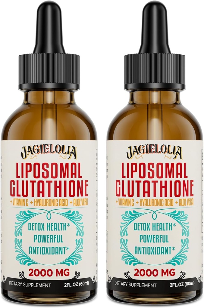 Liposomal Glutathione Liquid 2000MG – Συμπλήρωμα Αντιοξειδωτικής Αποτοξίνωσης για Γυναίκες & Άνδρες, Υπεράσπιση Γήρανσης, Ηπατική Λειτουργία & Ενέργεια, με Υαλουρονικό Οξύ + Αλόη Βέρα + Βιταμίνη C, Φυσικό & Vegan, 4 FL.OZ