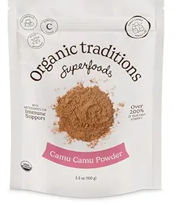 Βιολογικές παραδόσεις Camu Camu Berry σκόνης οργανικά Superfood Μεγάλη για Smoothies και More,100g/3.5oz Τσάντα