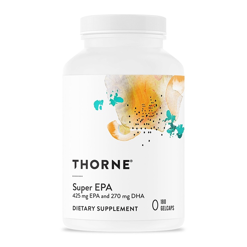 THORNE - Super EPA - Omega-3 Fish Oil Supplement with EPA & DHA from Sustainably Sourced Fish - Supports Brain, Skin, Joint & Heart Health* - Third-Party Certified - Gluten & Dairy-Free - 180 Softgels