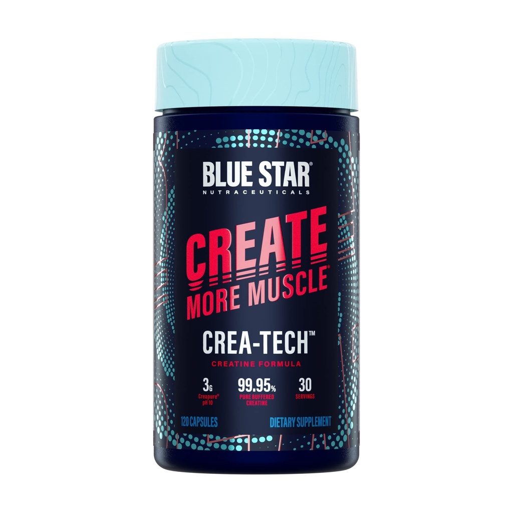 Blue Star Nutraceuticals CREA-TECH - Creapure Creatine Monohydrate - w/Electrolytes. Creatine + κάψουλες ηλεκτρολυτών - Build μυών και αύξησης της δύναμης 