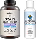 AMANDEAN Premium Brain Health Supplement & Liposomal Glutathione Bundle. Τριπλή Φόρμουλα με Μαγνήσιο L-Θρεονικό, ΗΠΑ-Grown Organic Lion’s Mane 6:1 Extract, και Alpha-GPC.