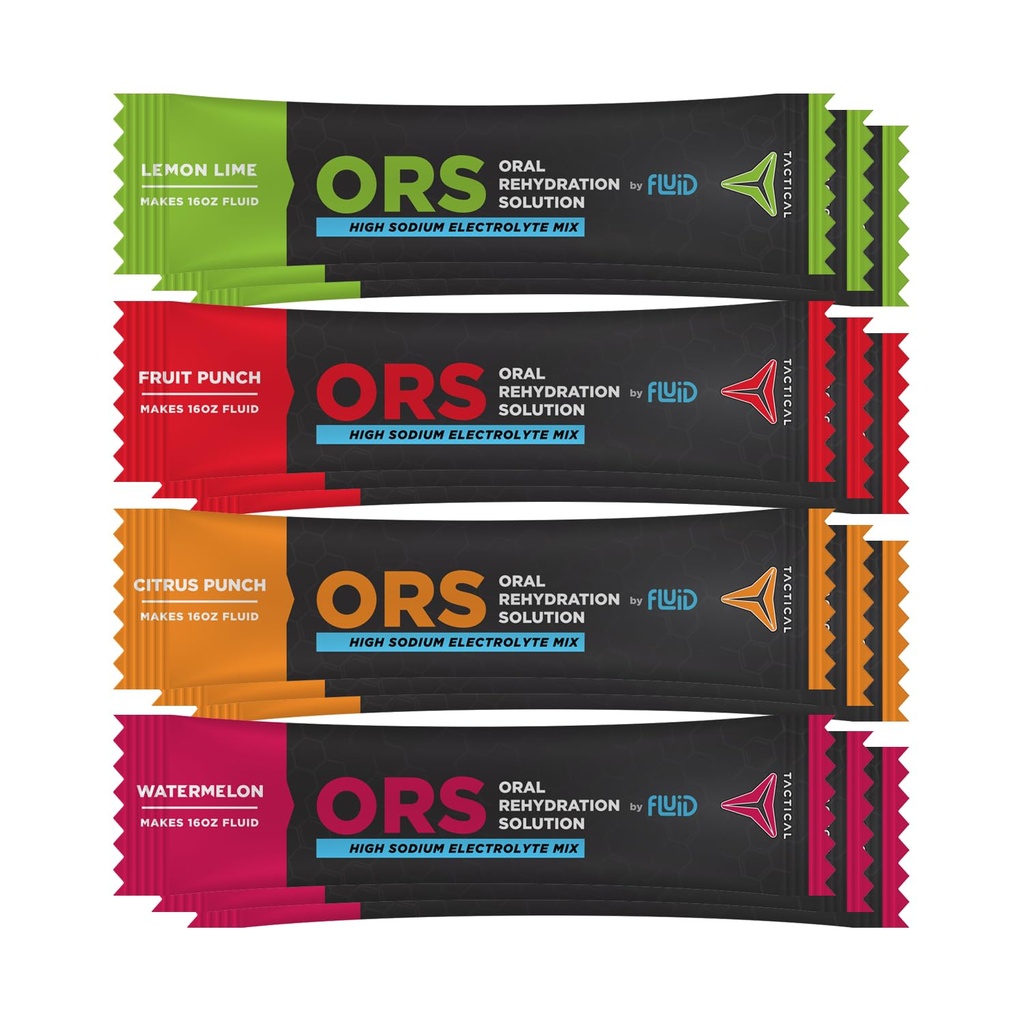 Υγρό Tactical - ORS (Oral Rehydration Solution), Ανάκτηση Γρηγορότερα, Extreme Dehydration Electrolytes, 12pack (4 Flavor Variety Pack)