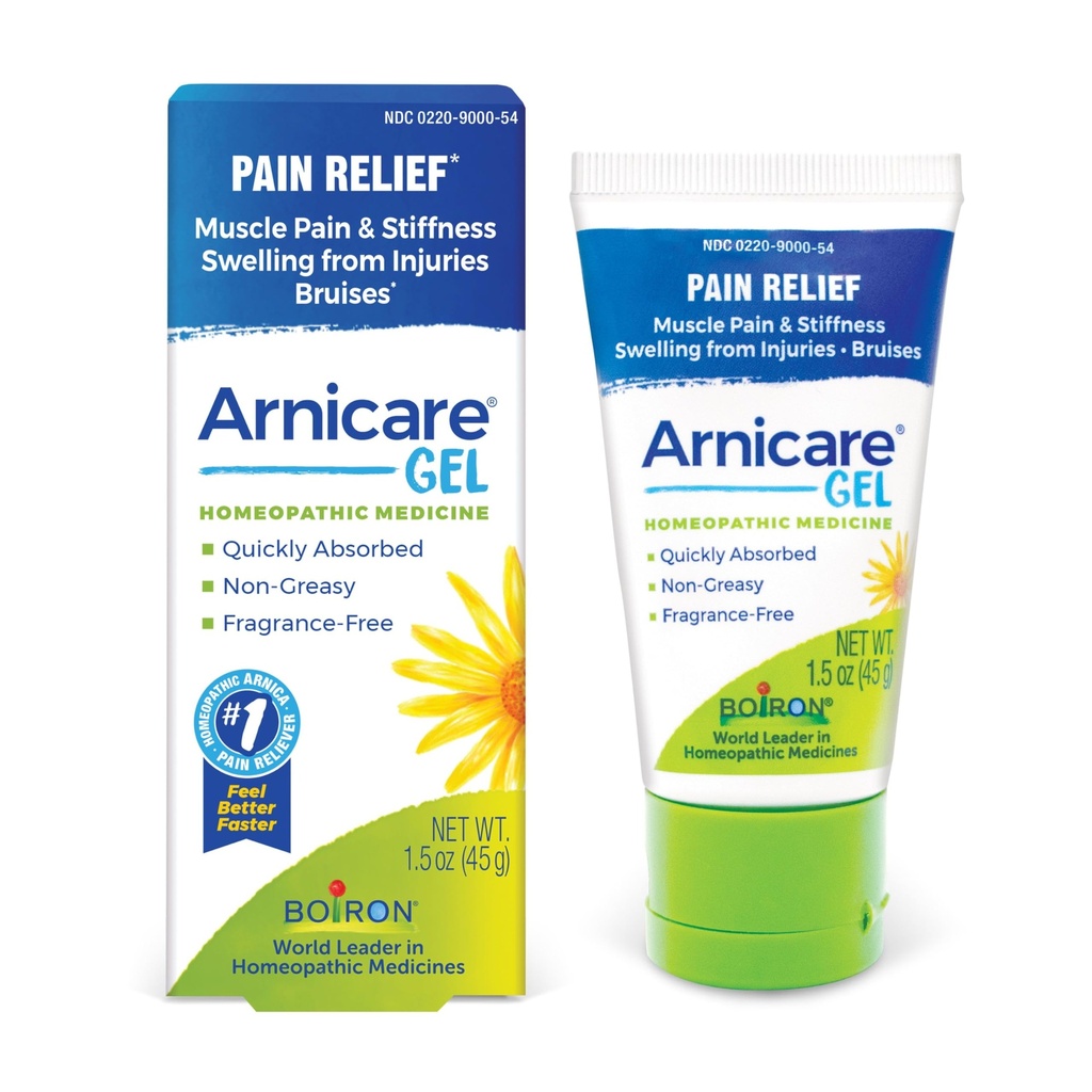 Boiron Arnicare Gel for Relief of Joint Pain, Muscle Pain, Muscle Soreness, and Swelling from Bruises or Injury - Non-greasy and Fragrance-Free - 1.5 oz