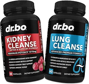 DR. BO Kidney Cleanse & Lung Support Pills - Premium Herbal Formulas to Support Kidney & Lung Health