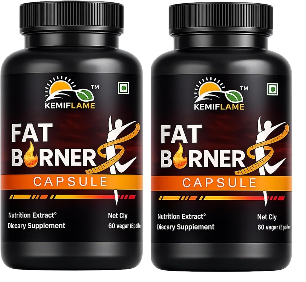 Fat Burner & Energy 60 Capsules | Weight Loss Capsules | Support Healthy for Men & Women Supplements (2, 4 Ounces) Pack of 2