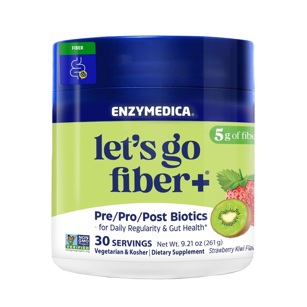Enzymedica Let's Go Fiber Strawberry Kiwi, 9.21 OZ