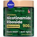 NAD+ Supplement - Liposomal Nicotinamide Riboside & Resveratrol 900mg, NAD Resveratrol Supplement for Men and Women – Anti-Aging, Energy Boost, Focus Enhancement, 80 Caps