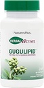 Natures Plus Herbal Actives Gugulipid - 750 mg, 2,5% Guggulsterones - 60 Vegan Κάψουλες - Αγιουρβεντικό Βοτανικό Συμπλήρωμα - Μέγιστη Ικανότητα - Χορτοφαγικά, Χωρίς Γλουτένη - 60 Σερβιέτες