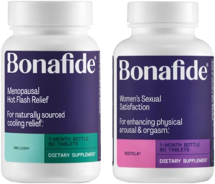 Bonafide Relizen + Ristela – Χωρίς ορμόνες Ανακούφιση από καυτές αναλαμπές και νυκτερινό ιδρώτα Κατά τη διάρκεια της εμμηνόπαυσης* + χωρίς ορμόνες, χωρίς ναρκωτικά Υποστήριξη για τη σεξουαλική ικανοποίηση των γυναικών – 1 μήνας προσφοράς