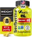 Συμπλήρωμα Βερβερίνης 500mg - USA Made Berberine 500mg - Non-GMO Berberine HCL - Berberine Supplements for Weight Management, Energy, Immune Support - 60 Κάψουλες