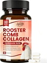 Rooster Comb Collagen, Natural Hyaluronic Acid & Collagen Supple𝐦ent, Hyaluronic Acid | Rooster Comb Extract - 140mg, 90 Capsule