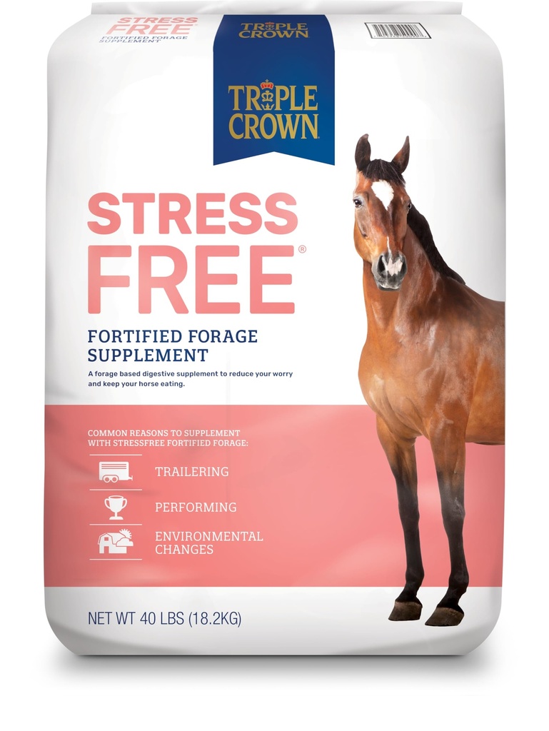 Triple Crown Stress Free Forage for Horses, Calming Equine Supplement, Stress Relief Forage, Anxiety Relief Horse Supplement, 40 lbs