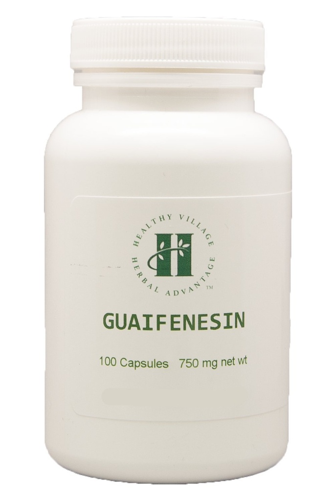 Guaifenesin Vegetable Capsules 750mg (100 Capsules) - Pure Guaifenesin No Fillers No Binders
