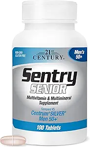 21st Century Sentry Senior Men 50Plus Tablets, Λευκός Αρωματισμένος 100 Count