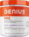 Genius Pre Caffeine-free Pre Workout Ενισχυμένη ενέργεια, εστίαση, απόδοση Nootropic Formula AlphaSize, Citrulline Malate, CarnoSyn Beta Alanine Endurance, Stamina, Recovery, 20 υπηρεσίες - Grape Limeade